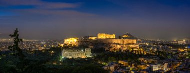 Parthenon Tapınağı ve Amfiteater Akropolis, Atina ve Yunanistan 'da antik mimari.
