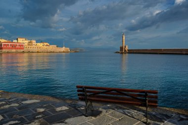 Girit Adası, Chania 'nın eski bir limanı. Yunanistan
