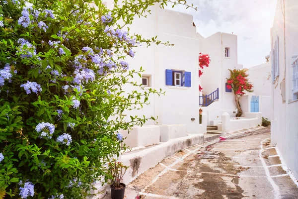 Rua pitoresca da cidade de Naousa na ilha de Paros, Grécia — Fotografia de Stock