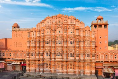 Sabah Windsin 'deki Hawa Mahal Sarayı. Jaipur, Rajasthan, Hindistan