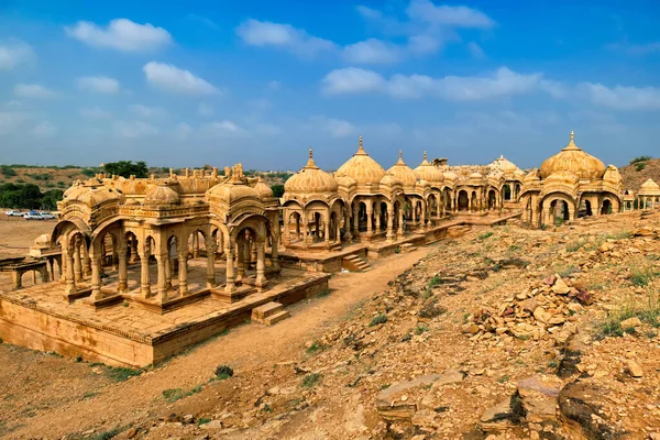 Bada Bagh κενοτάφια ινδουιστικό μαυσωλείο τύμβων. Jaisalmer, Rajasthan, Ινδία — Φωτογραφία Αρχείου