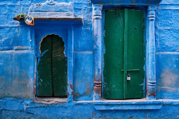 Blå hus på gatorna i Jodhpur — Stockfoto