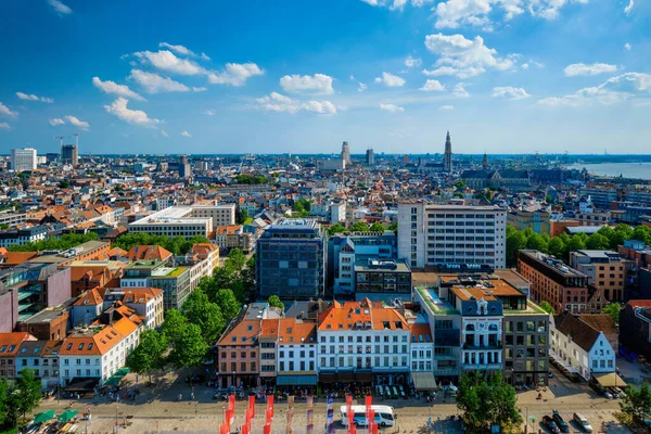 Letecký pohled na Antverpy — Stock fotografie