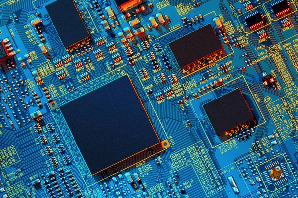 Electronic Circuit Board Electronic Components Chips Close Concept Electronic Computer — 스톡 사진