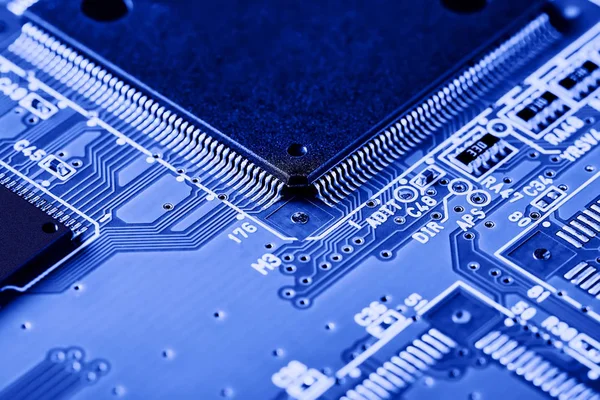 Electronic Circuit Board Electronic Components Chips Close Concept Electronic Computer — 스톡 사진