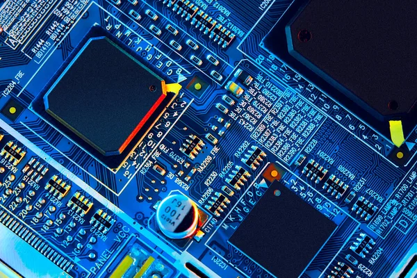 Carte Circuit Électronique Avec Des Composants Électroniques Tels Que Des — Photo