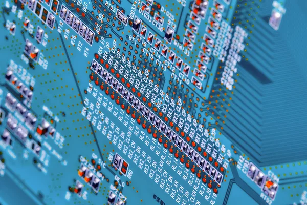 Placa Circuito Electrónico Con Componentes Electrónicos Como Chips Primer Plano —  Fotos de Stock