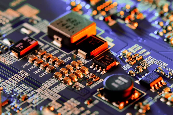 Carte Circuit Électronique Avec Des Composants Électroniques Tels Que Des — Photo