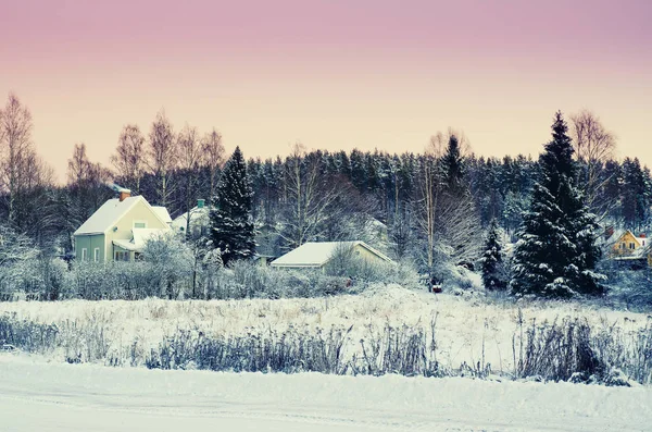 Weergave van kleine Zweedse stad — Stockfoto