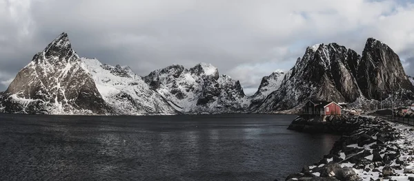 Hamnoy vinter panorama — Stockfoto