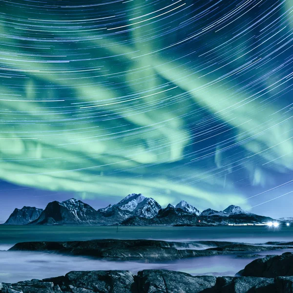 Aurora boreale in norway — Foto Stock