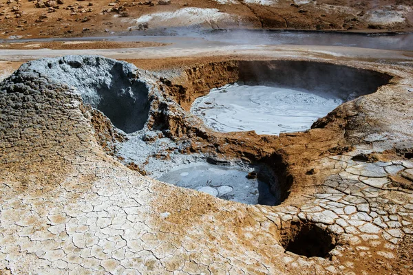 Área geotérmica Hverir, Islândia. — Fotografia de Stock