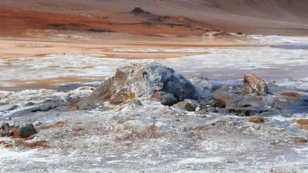 Geothermische zone van Hverir — Stockvideo