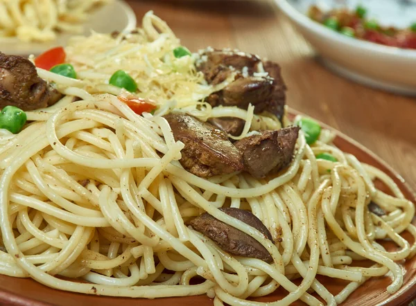 Tajarin with Chicken Liver Sugo, Pasta  with chicken liver sauce