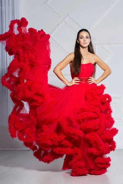 Stüdyoda poz veren güzel bir esmer.