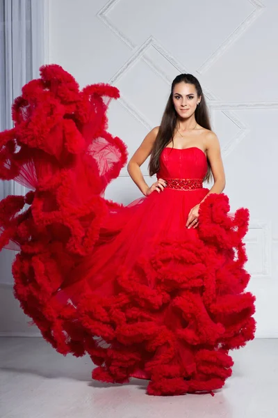 Young beautiful brunette posing in the studio