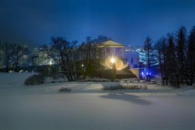 Akşam veya gece Cameron Galeri Catherine park manzarası. Tsarskoye Selo Puşkin, St.Petersburg, Rusya Federasyonu