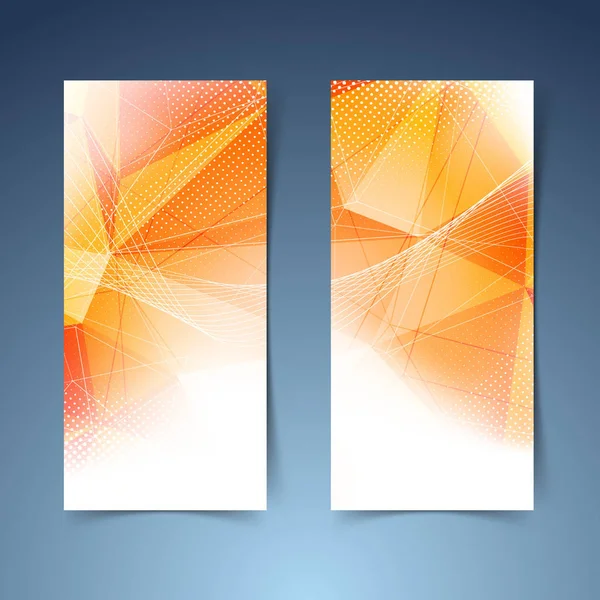 Φωτεινό πορτοκαλί κρυσταλλική δομή banner σετ — Διανυσματικό Αρχείο
