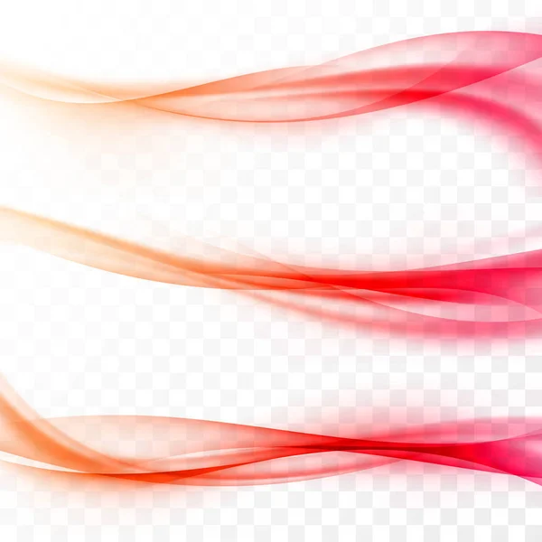 Ensemble abstrait d'ondes web swoosh rouge lisse — Image vectorielle