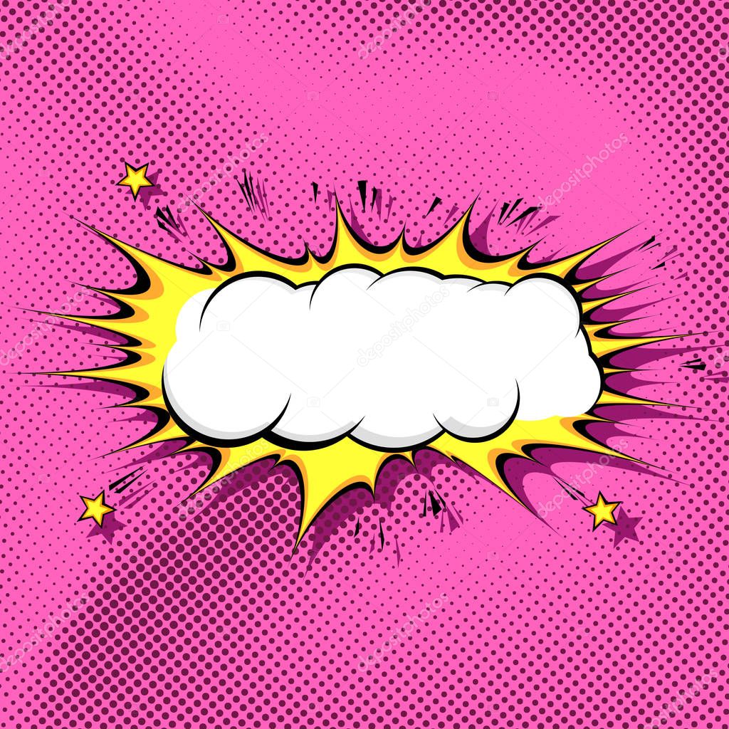 Pop-art comic book cloud background template