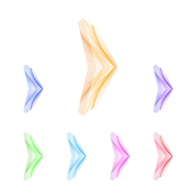 Renkli ok işareti ile swoosh hat koleksiyonu