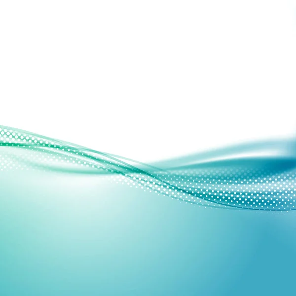 Vague swoosh lisse bordure ligne bleu fond — Image vectorielle