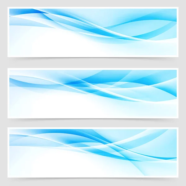 Cabeçalho de linha moderna swoosh abstrato azul brilhante — Vetor de Stock