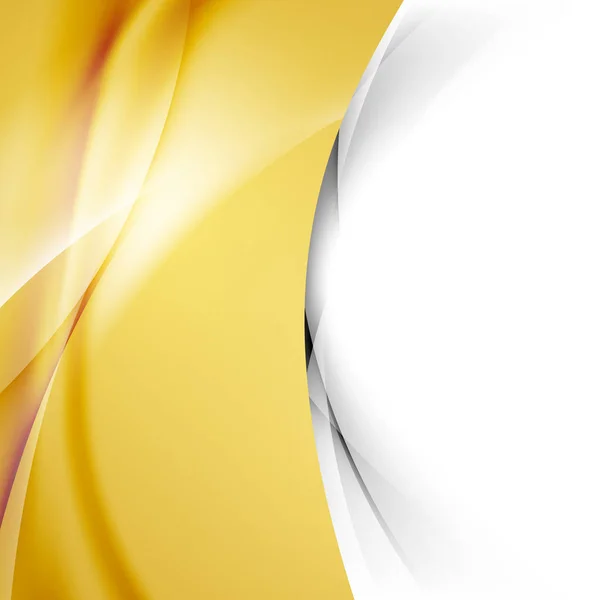 Golden swoosh suave onda borde abstracto — Vector de stock