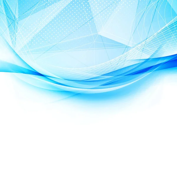 Diseño de patrón de onda de cristal azul y swoosh — Vector de stock