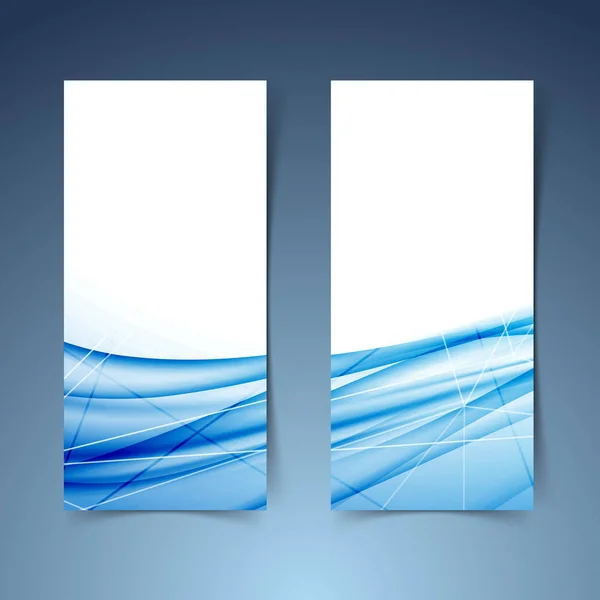 Onda swoosh azul e linha banner abstrato — Vetor de Stock