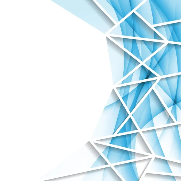 明るい青い波の幾何学的な抽象的な背景 — ストックベクタ