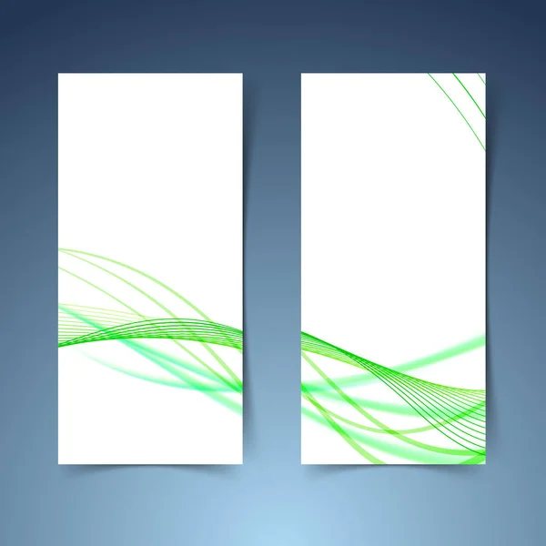 Linea flusso velocità verde banner set — Vettoriale Stock