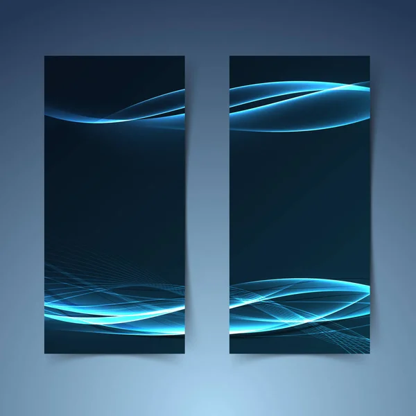 Banner de línea futurista de fusión azul brillante — Vector de stock