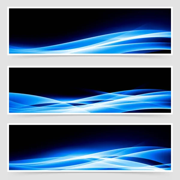 Abstract blue speed light line headers — Stock Vector