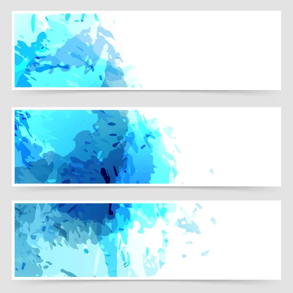 Collection abstraite d'en-têtes web peinture bleu vif — Image vectorielle