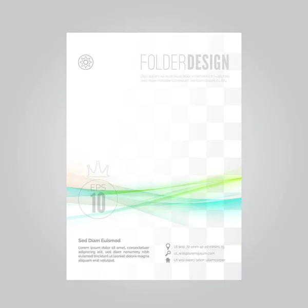 Folder bisnis gelombang fusi terang - Stok Vektor