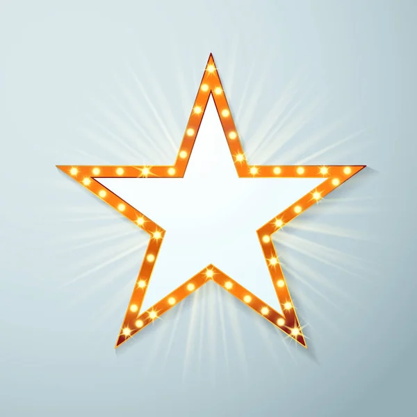 Bright light bulb cinema star symbol layout — Stock Vector