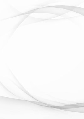 Fütüristik yarı ton gri tonlamalı soyut modern swoosh dalga geçmiş. Şeffaf gri ışık güzel çizgiler dikey yazdırma broşür düzeni. Vektör çizim