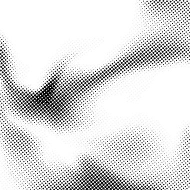 Minimalist yarı ton nokta siyah beyaz düzeni. Sıkıntılı bindirme komik sayfa antika arka plan şablonu. Parçacık. Funky polka dot doku altında sivilceli koymak kolaydır. Vektör çizim