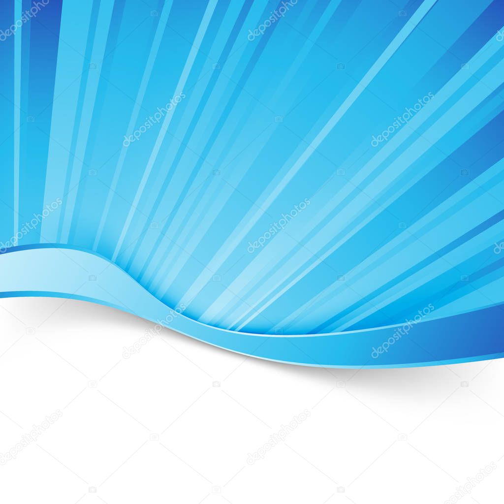 Abstract blue light wave border background. Dynamic smooth layout. Vector illustration