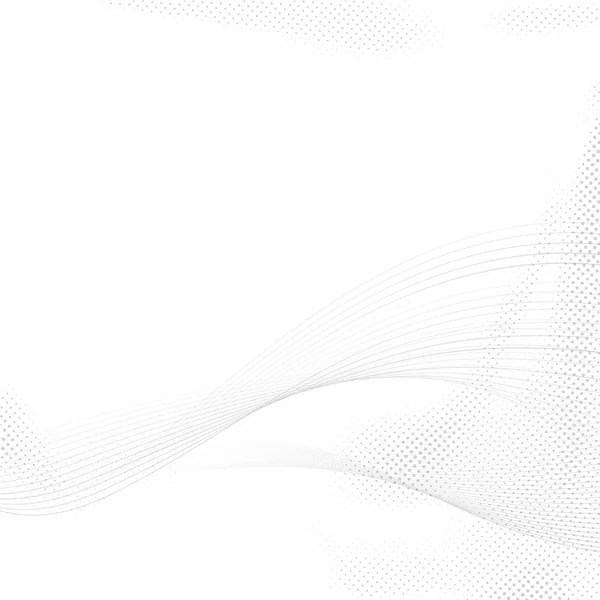 现代灰度抽象旋风 Web 线布局 未来半色调虚线图案数字条纹和波浪白色背景 矢量插图 — 图库矢量图片