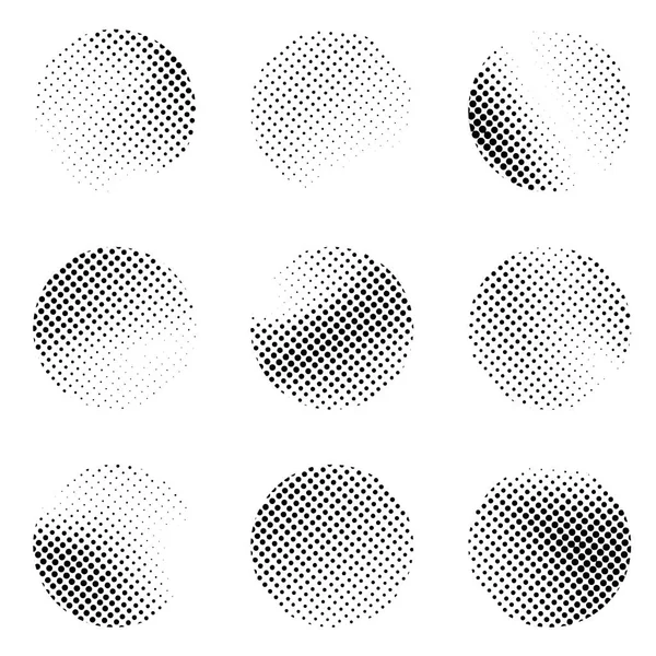 Modèles Cercle Motif Pointillé Noir Blanc Demi Teinte Pop Art — Image vectorielle