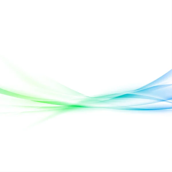 清新的抽象弹簧平滑的波浪背景 明亮的渐变烟雾旋风优雅柔和的绿色和蓝色梯度光线边框在白色布局 矢量插图 — 图库矢量图片