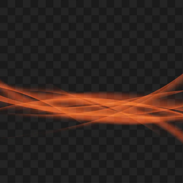 Φωτεινό Πορτοκαλί Φως Swoosh Διαφανές Φόντο — Διανυσματικό Αρχείο