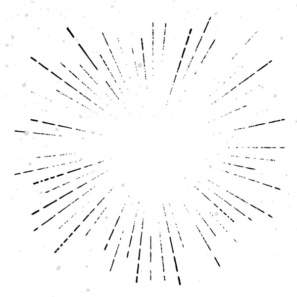 Plantilla Medio Tono Explosión Rayos Solares Vintage — Vector de stock