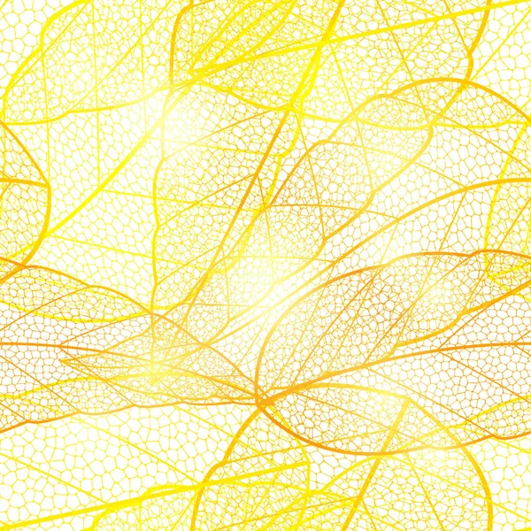 Seamless Bright Golden Autumn Leaves Background — Stock Vector