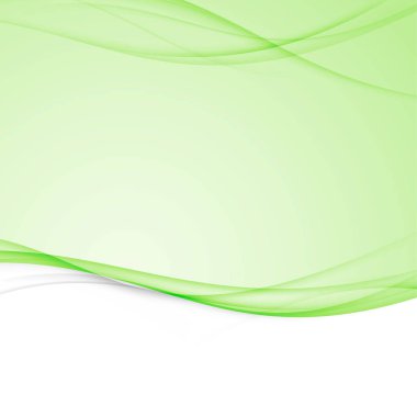 Yeşil parlak soyut modern swoosh dalga sınır düzeni. Zarif duman çizgi grafik eğrisinin kenarlık beyaz ve yeşil arka bölme. Vektör çizim