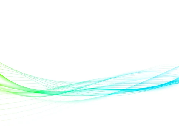 新鮮な抽象的な柔らかい明るい春波したシューッという音 緑色透明のグラデーション オーバーレイのライン ベクトル図 — ストックベクタ