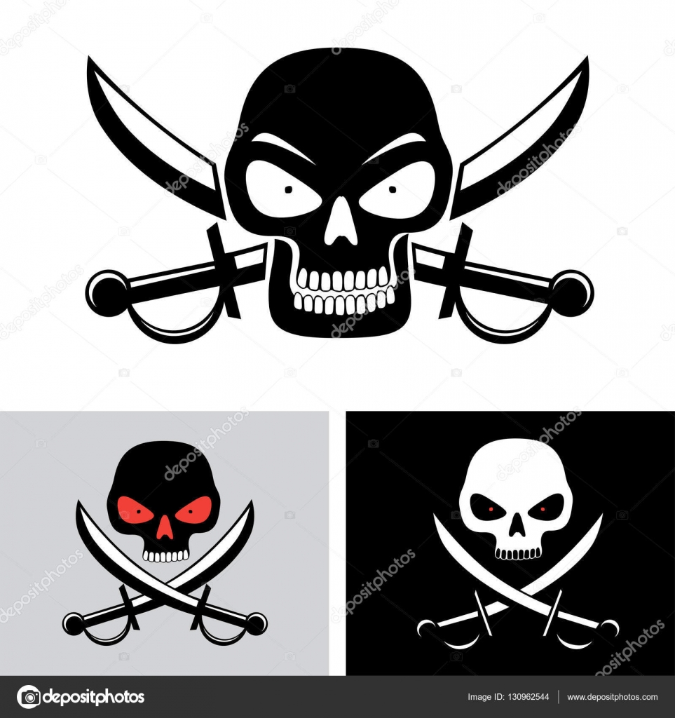 Vetor de ilustração do logotipo do crânio de piratas