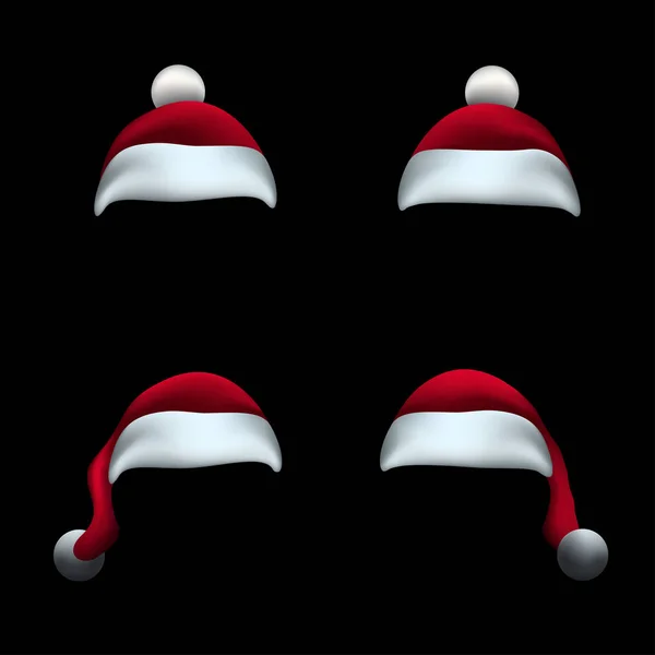 Santa kalap, fekete háttér — Stock Vector